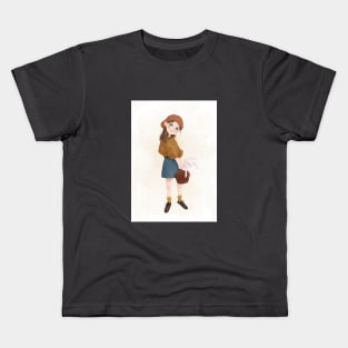 Girl with rabbit in bag Kids T-Shirt